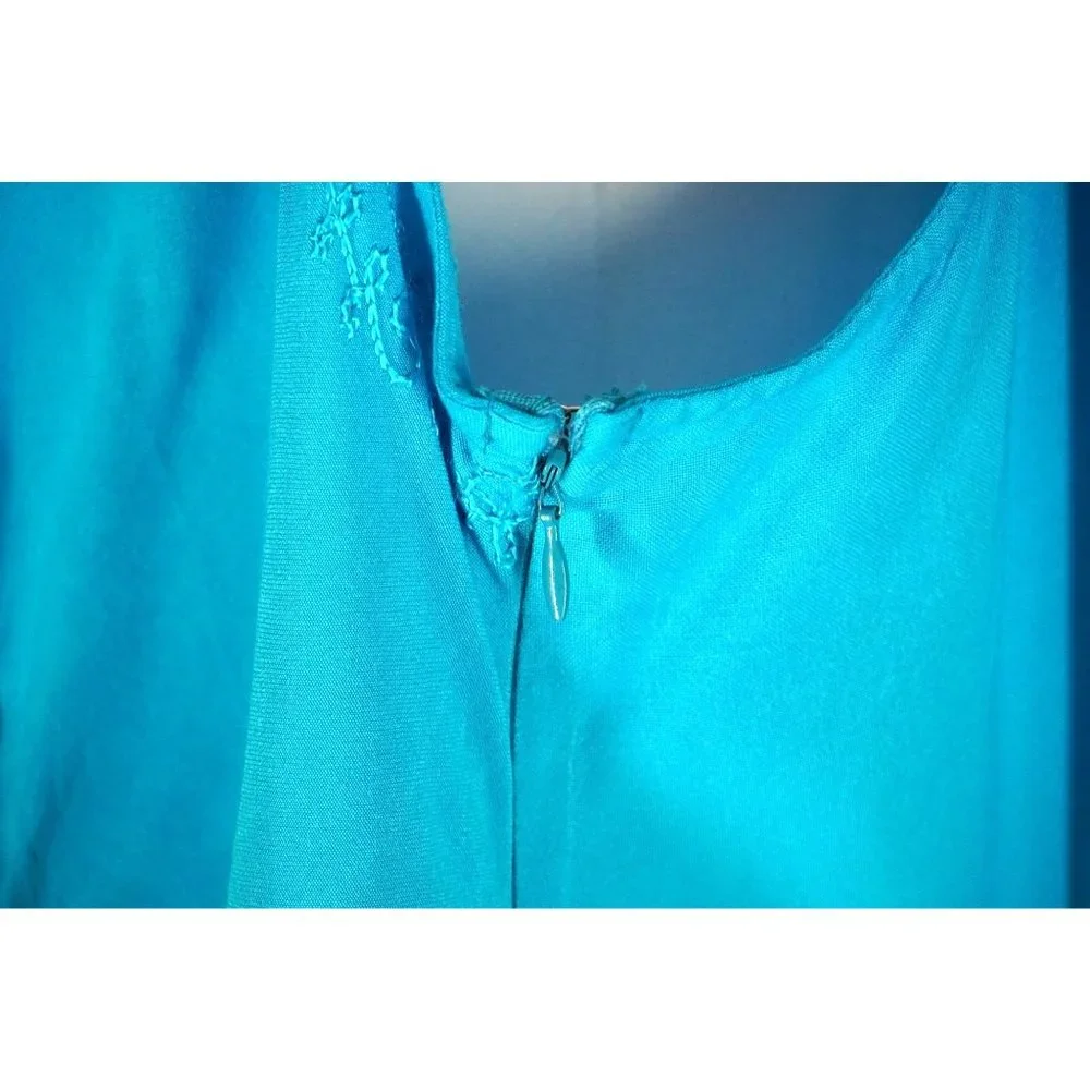 Added Dimensions Dress for Catherines Size 1X Blue Boho Hippie Midi Maxi‎